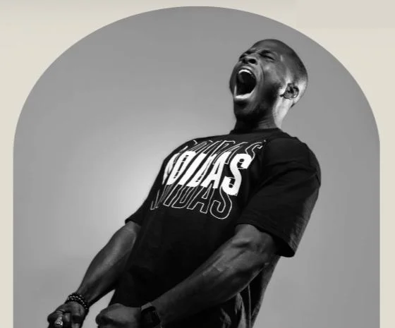Mayowa Morgan of Mayorfit mid-shout, fists clenched
